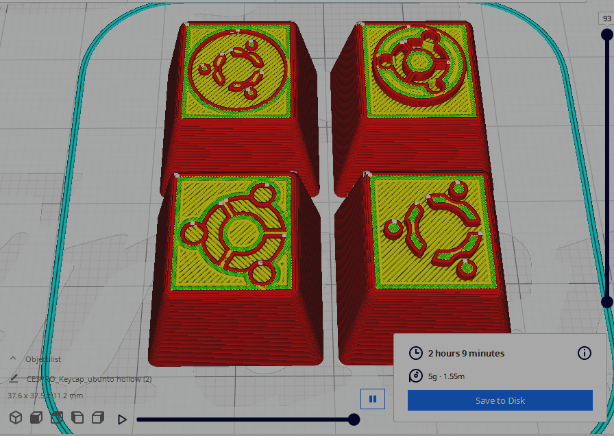 Keycap cơ 1U Mechanical Keyboard chủ đề Ubuntu (Linux distro)