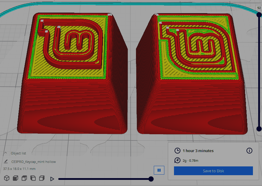 Keycap 1U bàn phím cơ chủ đề Linux Mint OS