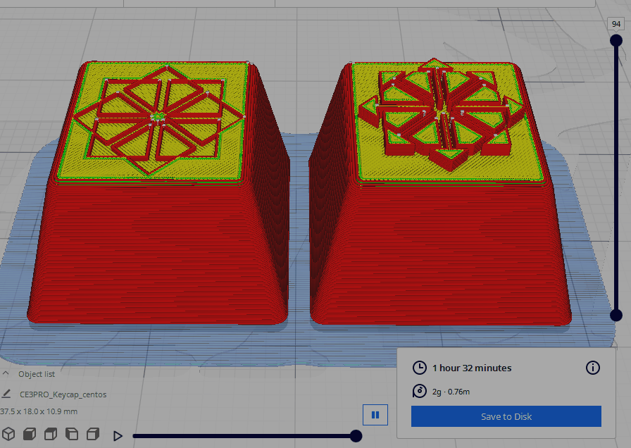 Keycap cơ 1U chủ đề Linux Cent OS cho bàn phím cơ - Image 1