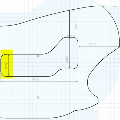 Template phay hốc điều khiển (Control Cavity) Fender Jazzmaster