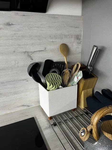 Kệ đỡ muỗng gỗ nhà bếp (Kitchen wooden spoon holder_2) - Image 1