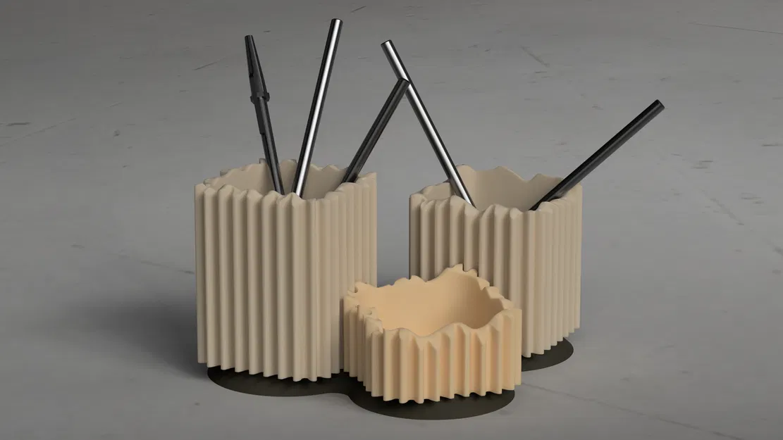 Ống cắm bút “Bánh răng không tròn” / Desk Organizer dạng module - Image 1