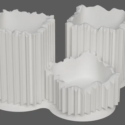 Ống cắm bút “Bánh răng không tròn” / Desk Organizer dạng module