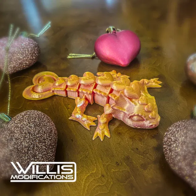 Móc khóa Rồng Dẻo Tình Yêu Valentine (Valentines Love Flexi Dragon Keychain) - Image 1