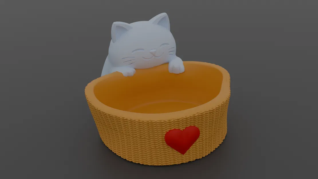 Khay Đựng Trang Sức Mèo Dễ Thương – Thò Đầu Nhìn Vào Bát - Image 1