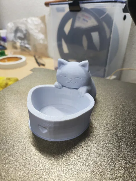 Khay Đựng Trang Sức Mèo Dễ Thương – Thò Đầu Nhìn Vào Bát - Image 2