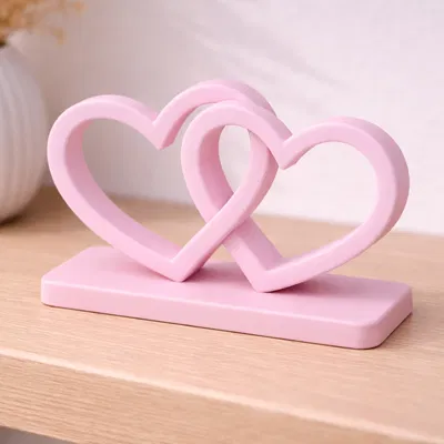 Interlocking Hearts – Decor 3D hai trái tim lồng nhau lãng mạn