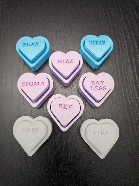 Conversation Heart Fidget Clicker – Clicker hình tim cho Valentine - Image 1