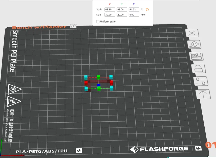 Bench w/Planters – Băng ghế công viên tỉ lệ N kèm 2 bồn cây - Image 1