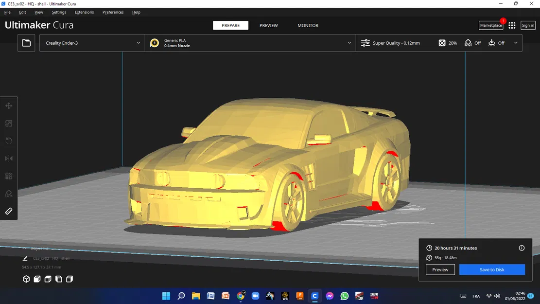 Mô hình xe Mustang có thể in 3D (Printable mustang car) - Image 1