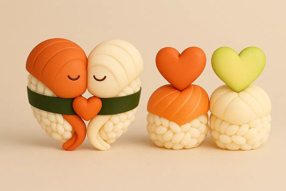 Love at First Bite – Sushi Lovers: Sushi Đang Yêu (Bộ mô hình in 3D) - Image 1