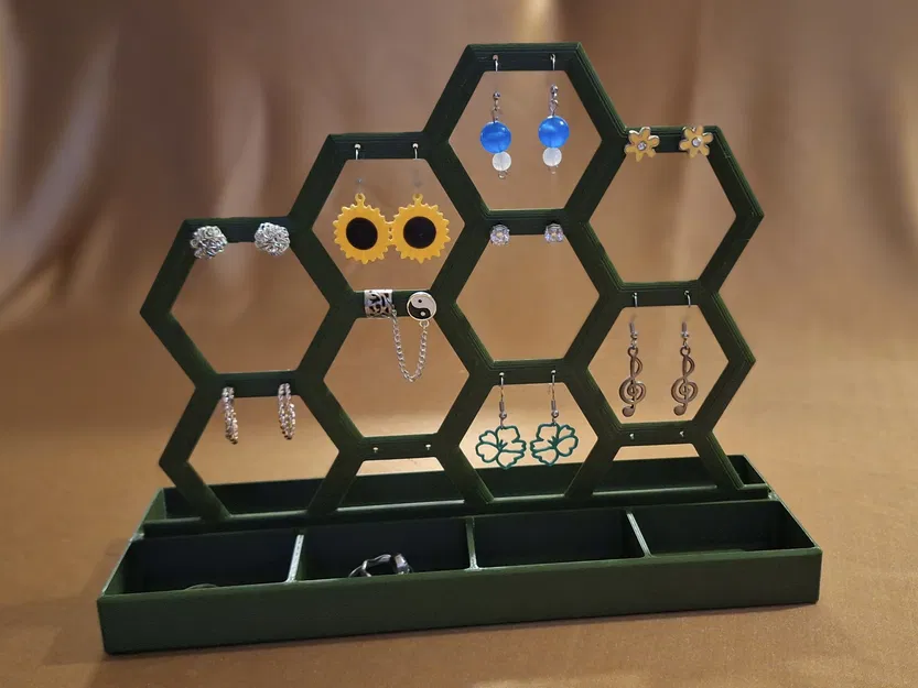 Kệ treo khuyên tai: Bộ lục giác (Hexagonal set) - Image 1