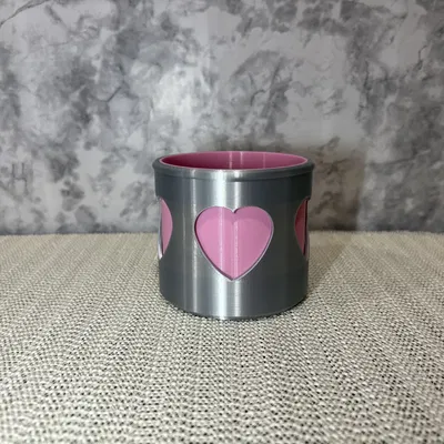 Cốc Tổ Chức Đồ Deep Devotion (Hình Trái Tim, 2 Lớp)