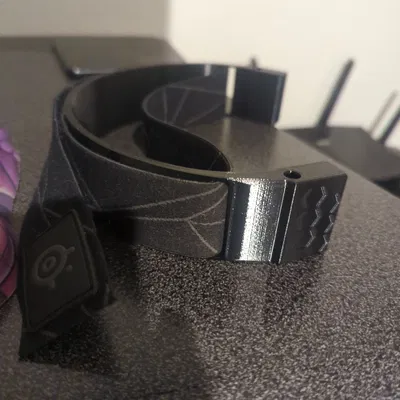 Headband Prusabeat có khe luồn dây, dùng band SteelSeries Arctis 7