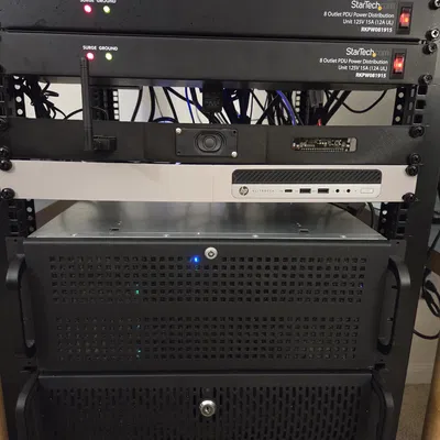 Giá rackmount 1U cho HP Elitedesk G3 mini - kệ gắn adapter nguồn