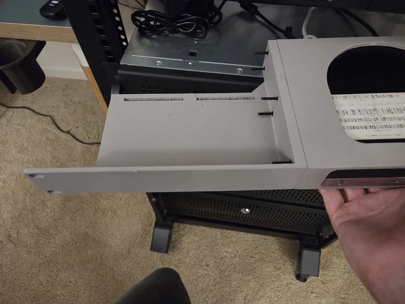 Giá rackmount 1U cho HP Elitedesk G3 mini - kệ gắn adapter nguồn - Image 2