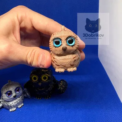 Cú mèo Flexi dạng móc khóa – Print-in-place