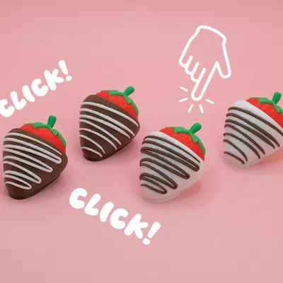 Valentines Chocolate Covered Strawberry Fidget Clicker - Dâu phủ chocolate bấm click