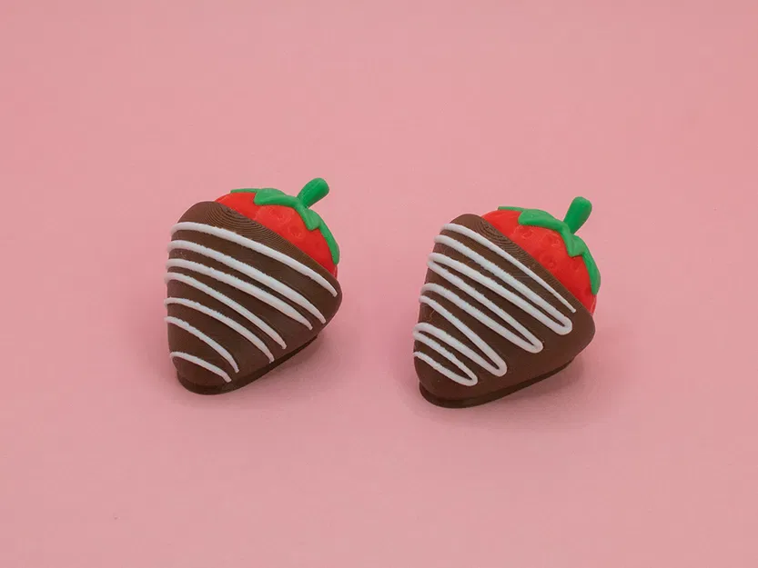 Valentines Chocolate Covered Strawberry Fidget Clicker - Dâu phủ chocolate bấm click - Image 2