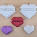 Bộ Trái Tim Low Poly Có Rãnh Đỡ Điện Thoại & Danh Thiếp – Quà Valentine - Thumbnail 5