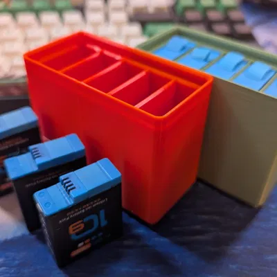 Hộp Gridfinity 1x2x9u chứa 5 pin GoPro (form factor mới)