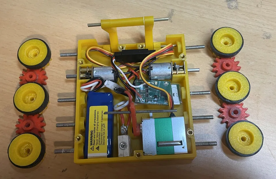 Robot chiến đấu antweight 6 bánh, servo flipper (150g) - Image 3