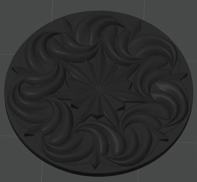 Trang trí tròn hoa văn với ngôi sao - Image 1