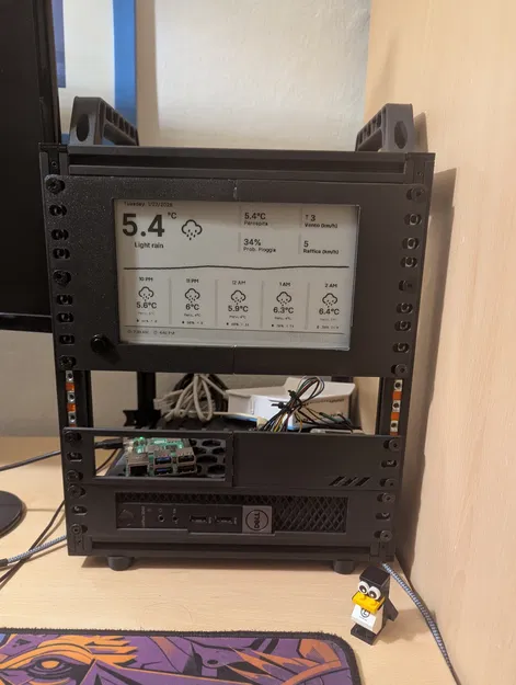 Giá đỡ rack 10" cho TRMNL OG DIY KIT (có thêm nút bấm) - Image 1