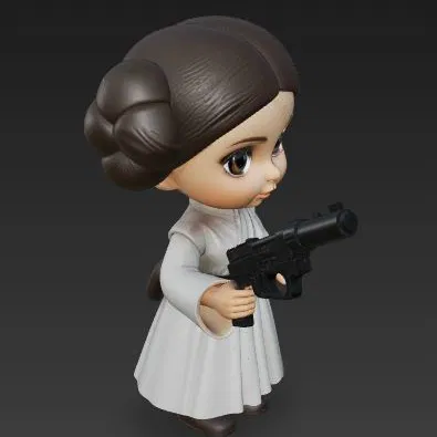 Princesa Leia Organa (Star Wars) - Mô hình 3D