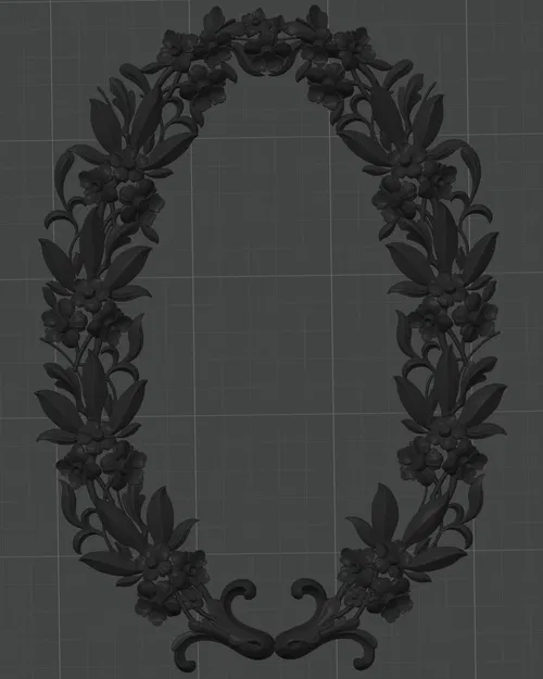 Khung hoa oval nhiều bông hoa - Image 1