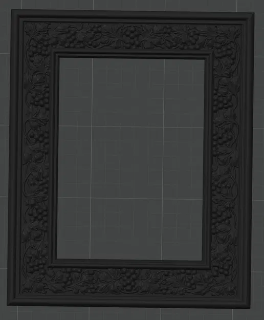 Khung chữ nhật hoa văn dây leo và chùm nho - Image 1