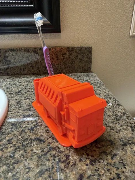 Giá/khay bàn chải hình xe rác (Trash Truck) – bản remix - Image 2