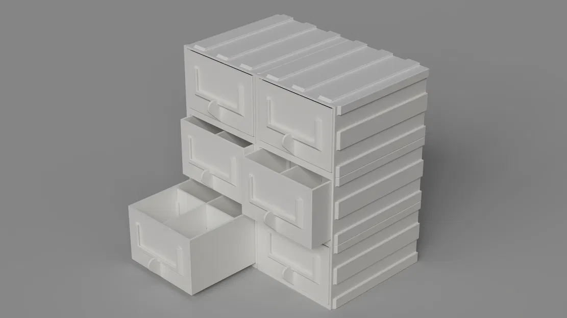 Ngăn kéo Modular xếp chồng phong cách công nghiệp – In không cần support - Image 2