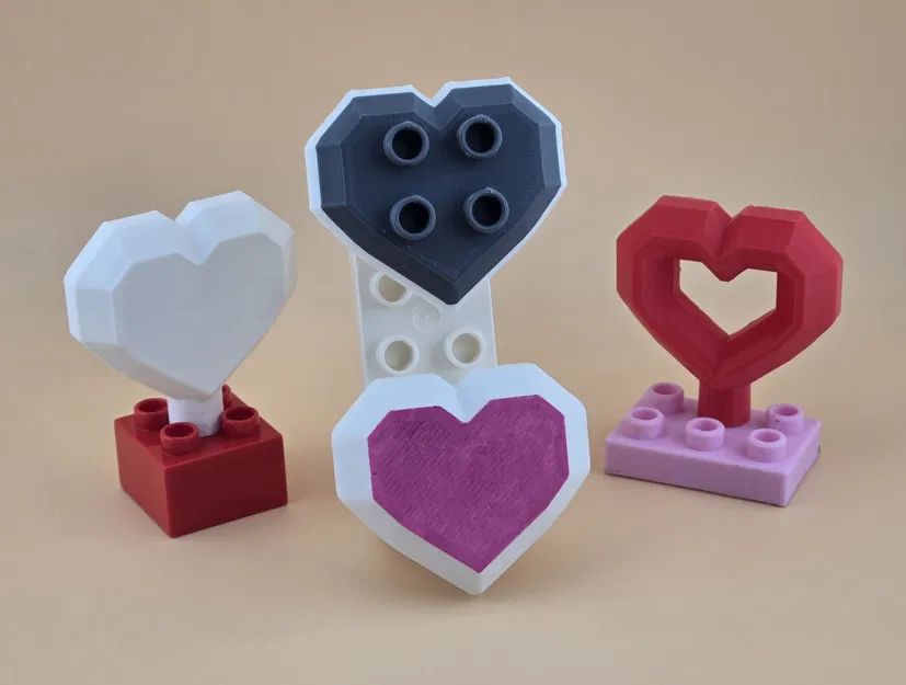 Bộ Đồ Chơi Tim Low Poly Duplo – Dễ Thương & Vui Nhộn - Image 1