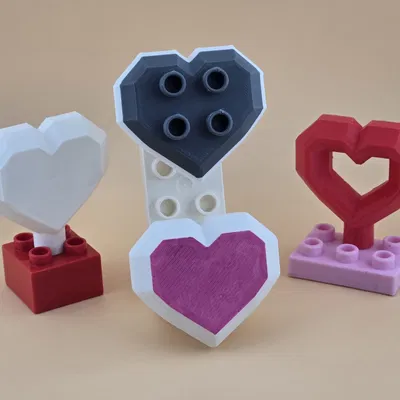 Bộ Đồ Chơi Tim Low Poly Duplo – Dễ Thương & Vui Nhộn