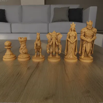 Bộ Cờ Vua Organic STL – Thiết Kế Nghệ Thuật In 3D