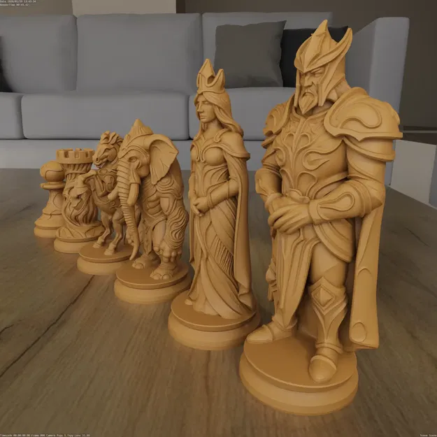 Bộ Cờ Vua Organic STL – Thiết Kế Nghệ Thuật In 3D - Image 2