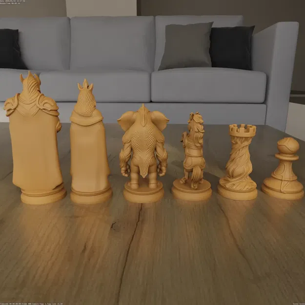 Bộ Cờ Vua Organic STL – Thiết Kế Nghệ Thuật In 3D - Image 3
