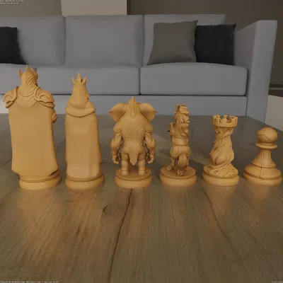 Bộ Cờ Vua Organic STL – Thiết Kế Nghệ Thuật In 3D