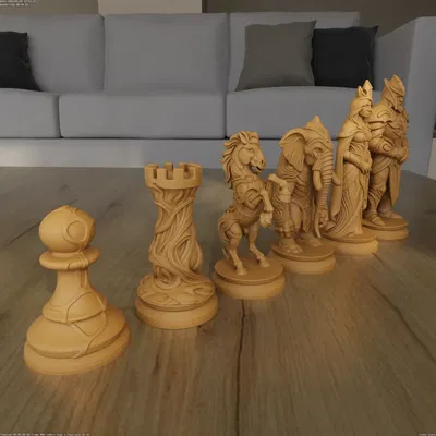 Bộ Cờ Vua Organic STL – Thiết Kế Nghệ Thuật In 3D