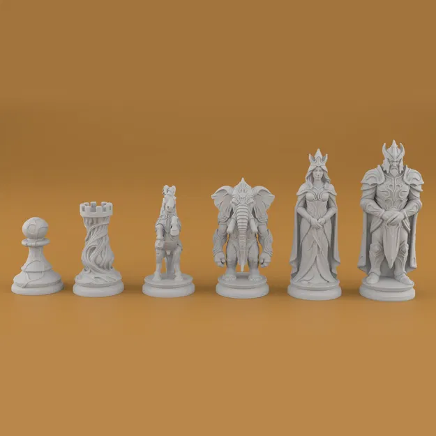 Bộ Cờ Vua Organic STL – Thiết Kế Nghệ Thuật In 3D - Image 5