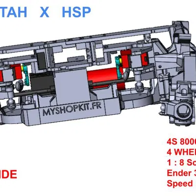 V5 JLB X HSP TRUGGY 1:8 4WS 4WD (Lái 4 bánh x Central Diff) Demo Free