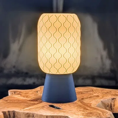 Đèn bàn Cirrus Table Lamp in 3D (chụp đèn dạng trụ, họa tiết mây)