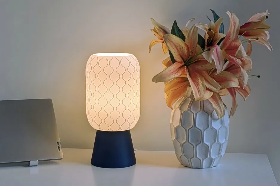 Đèn bàn Cirrus Table Lamp in 3D (chụp đèn dạng trụ, họa tiết mây) - Image 4