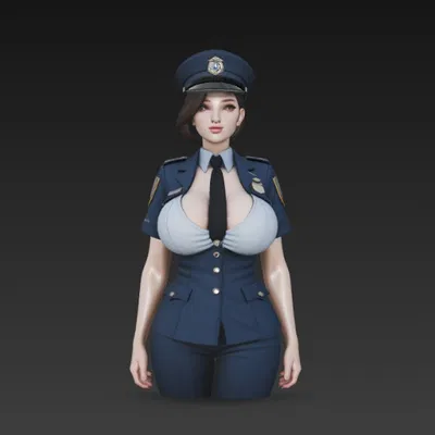 Cô gái trong đồng phục bảo vệ