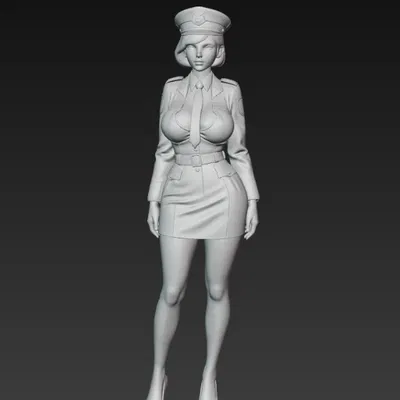 Cô gái trong đồng phục bảo vệ