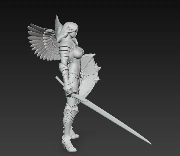 Thiên thần nữ mặc giáp, cầm kiếm và khiên - Image 2