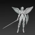 Thiên thần nữ mặc giáp, cầm kiếm và khiên - Thumbnail 3