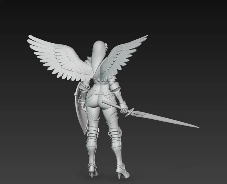 Thiên thần nữ mặc giáp, cầm kiếm và khiên - Image 5