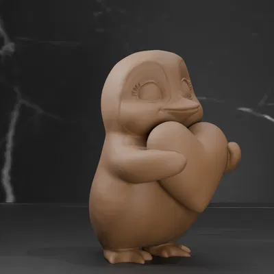 Valentine - Chim cánh cụt dễ thương ôm trái tim